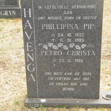 HAVENGA Phillipina 1922-1995 :: HAVENGA Petro Christa 1966-