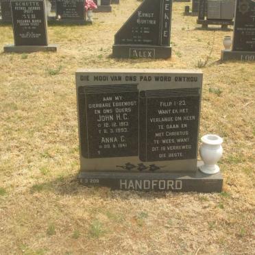 HANDFORD John Henry Charles 1913-1993