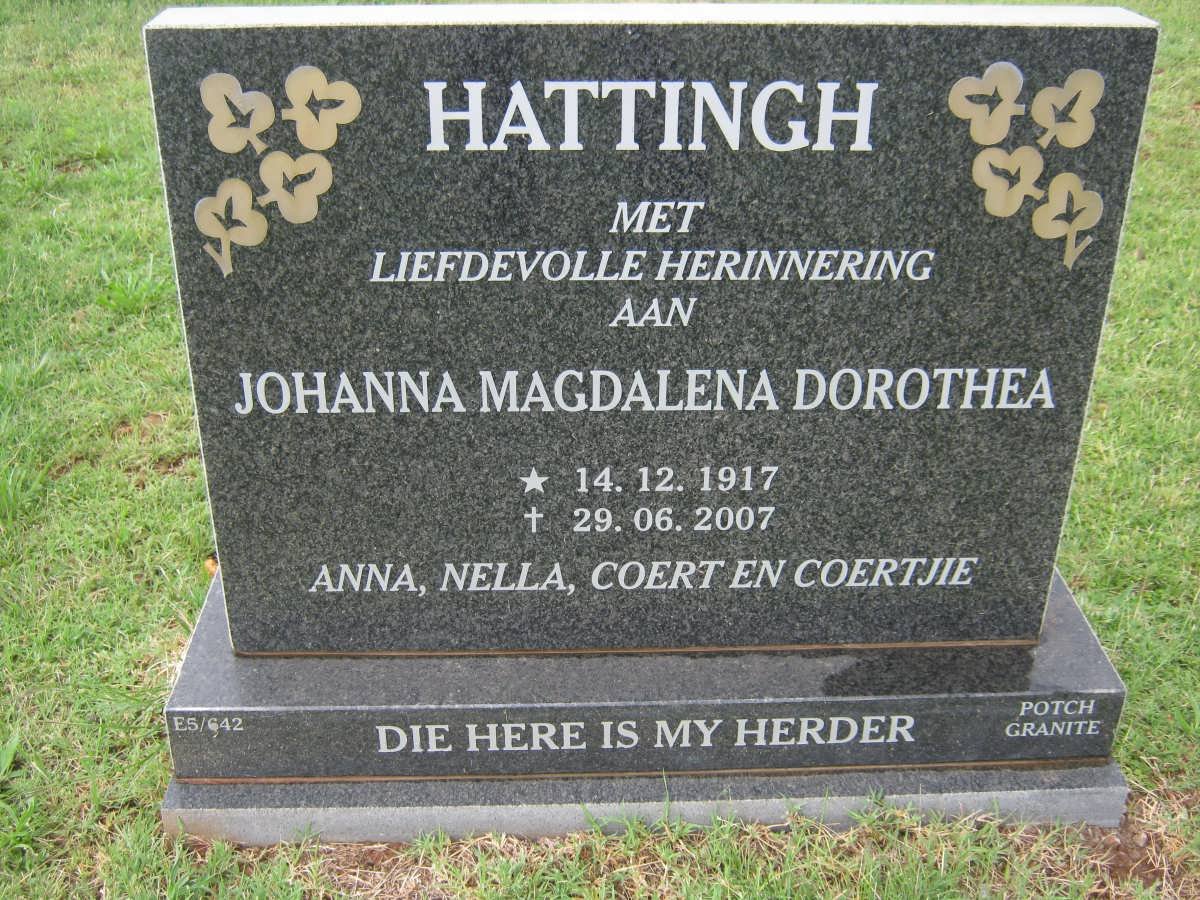 HATTINGH Johanna Magdalena Dorothea 1917-2007