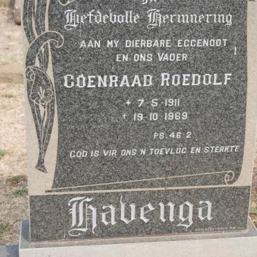 HAVENGA Coenraad Roedolf 1911-1969 &amp; Maria Elizabeth FOURIE 1914-2000