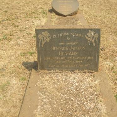 HEASMAN Hendrick Jacobus nee DUVENAGE 1889-1959