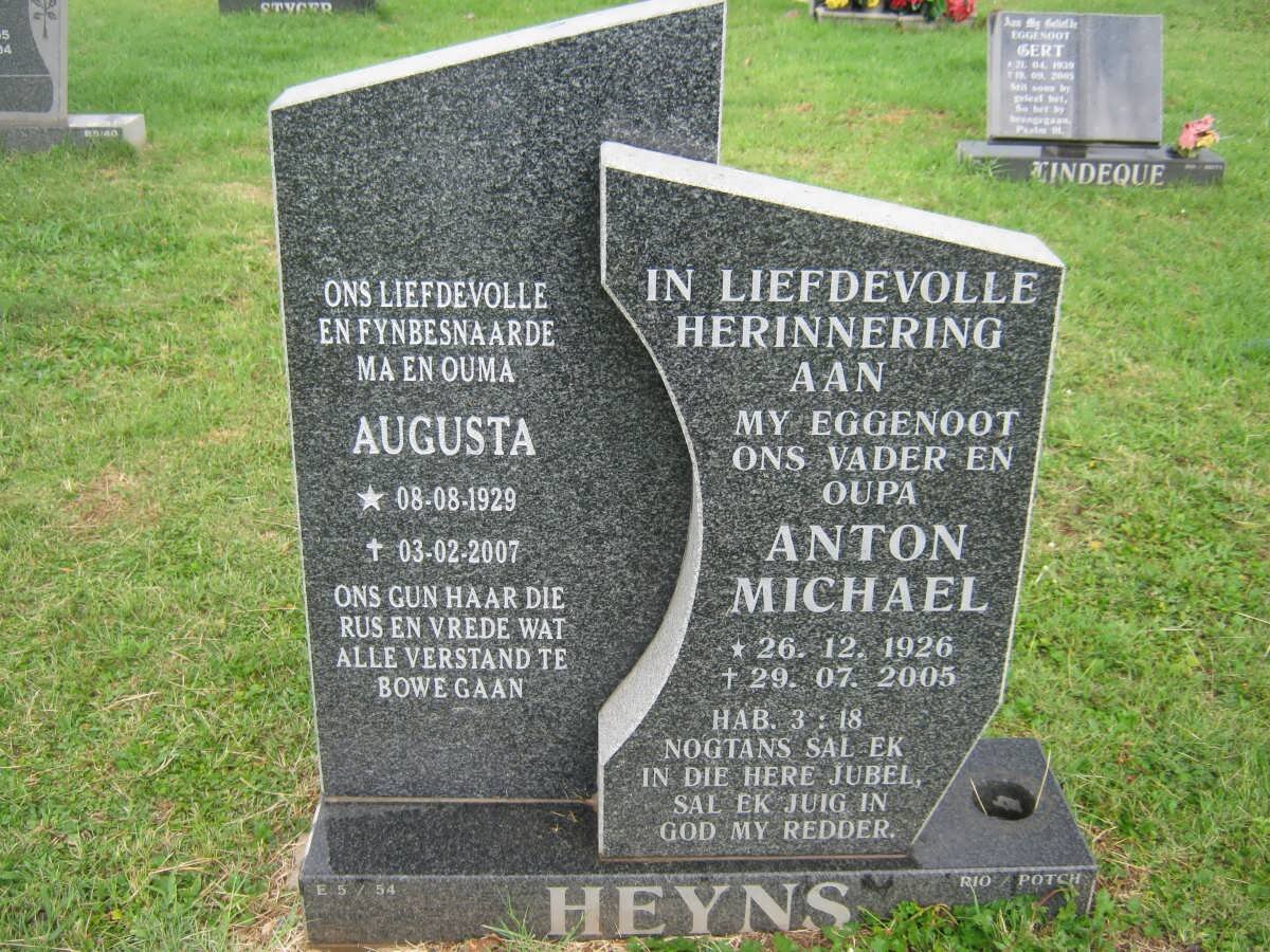 HEYNS Anton Michael 1926-2005 &amp; Augusta 1929-2007