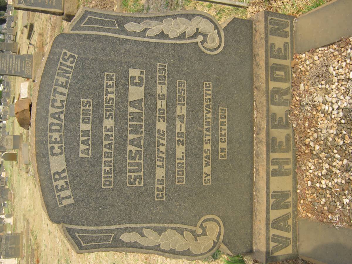 HEERDEN Susanna C., van nee LUTTIG 1891-1959