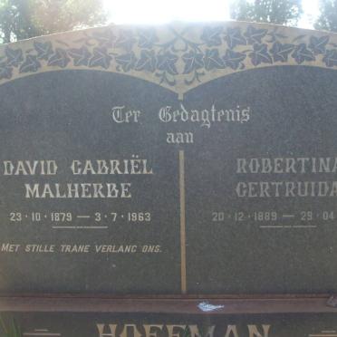 HOFFMAN David Gabriël Malherbe 1879-1963 &amp; Robertina Getruida 1889-1990