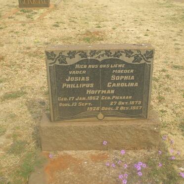 HOFFMAN Josias Phillipus 1862-1926 &amp; Sophia Carolina PIENAAR 1879-1957