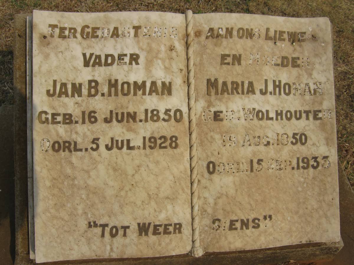 HOMAN Jan B. 1850-1928 &amp; Maria J. WOLHOUTEN 1850-1933