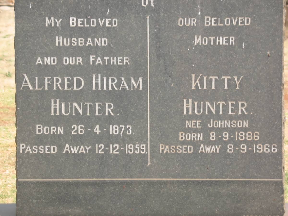 HUNTER Alfred Hiram 1873-1959 &amp; Kitty JOHNSON 1886-1966