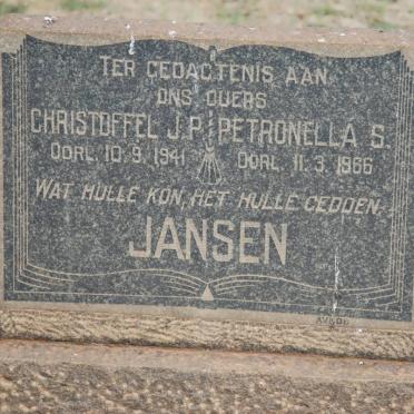 JANSEN Christoffel J.P. -1941 &amp; Petronella S. -1966