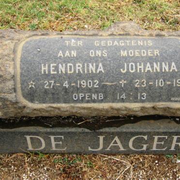 JAGER Hendrina Johanna, van 1902-1978