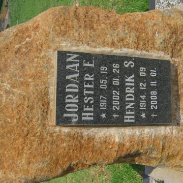 JORDAAN Hendrik S. 1914-2008 &amp; Hester E. 1917-2002