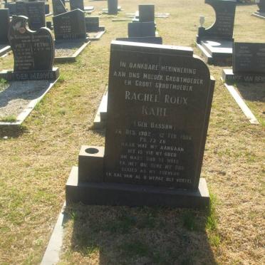 KAHL Rachel Roux nee BASSON 1902-1986