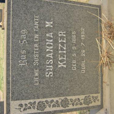 KEIZER Susanna M. 1865-1952