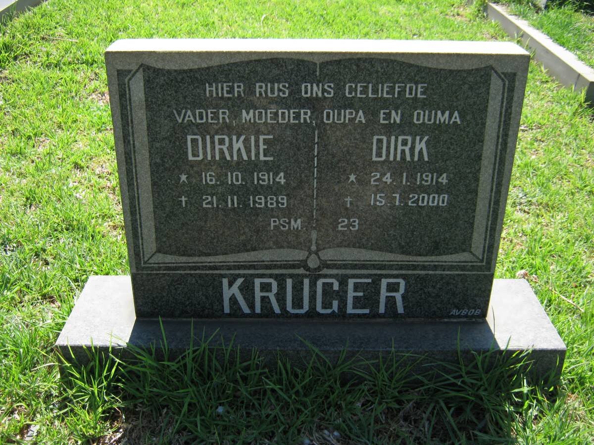 KRUGER Dirk 1914-2000 &amp; Dirkie 1914-1989