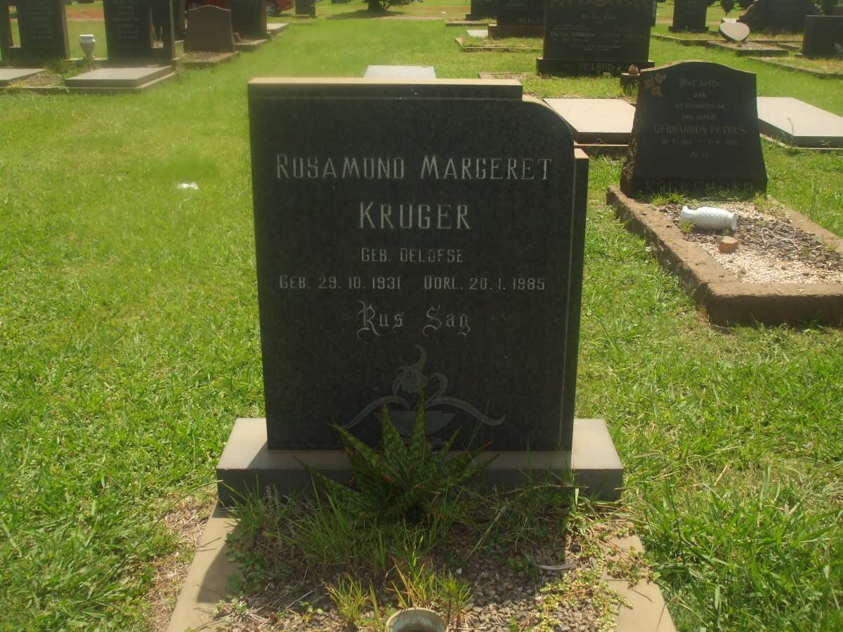 KRUGER Rosamund Margeret nee OELOFSE 1931-1985