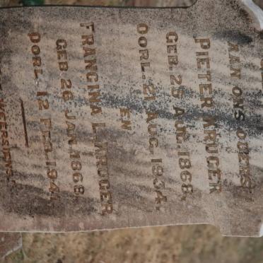 KRUGER Pieter 1868-1934 &amp; Francina L. 1868-1941