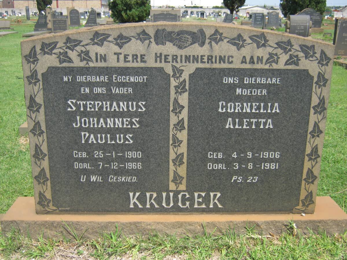 KRUGER Stephanus Johannes Paulus 1900-1966 &amp; Cornelia Aletta 1906-1981