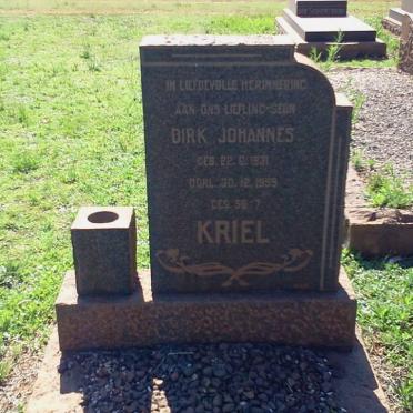 KRIEL Dirk Johannes 1931-1959