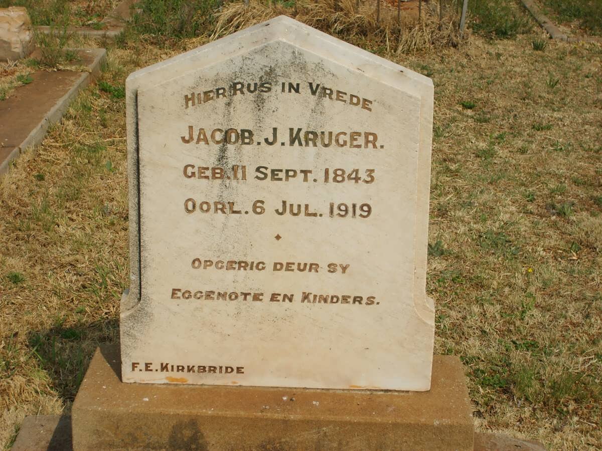 KRUGER Jacob J. 1843-1919