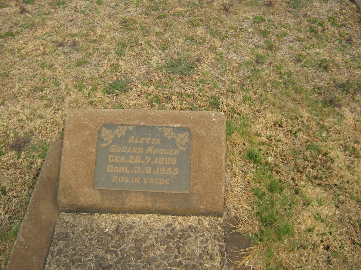 KRUGER Aletta Susara 1889-1955