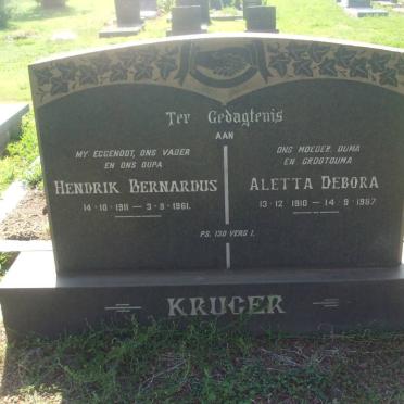 KRUGER Hendrik Bernardus 1911-1961 &amp; Aletta Debora 1910-1987
