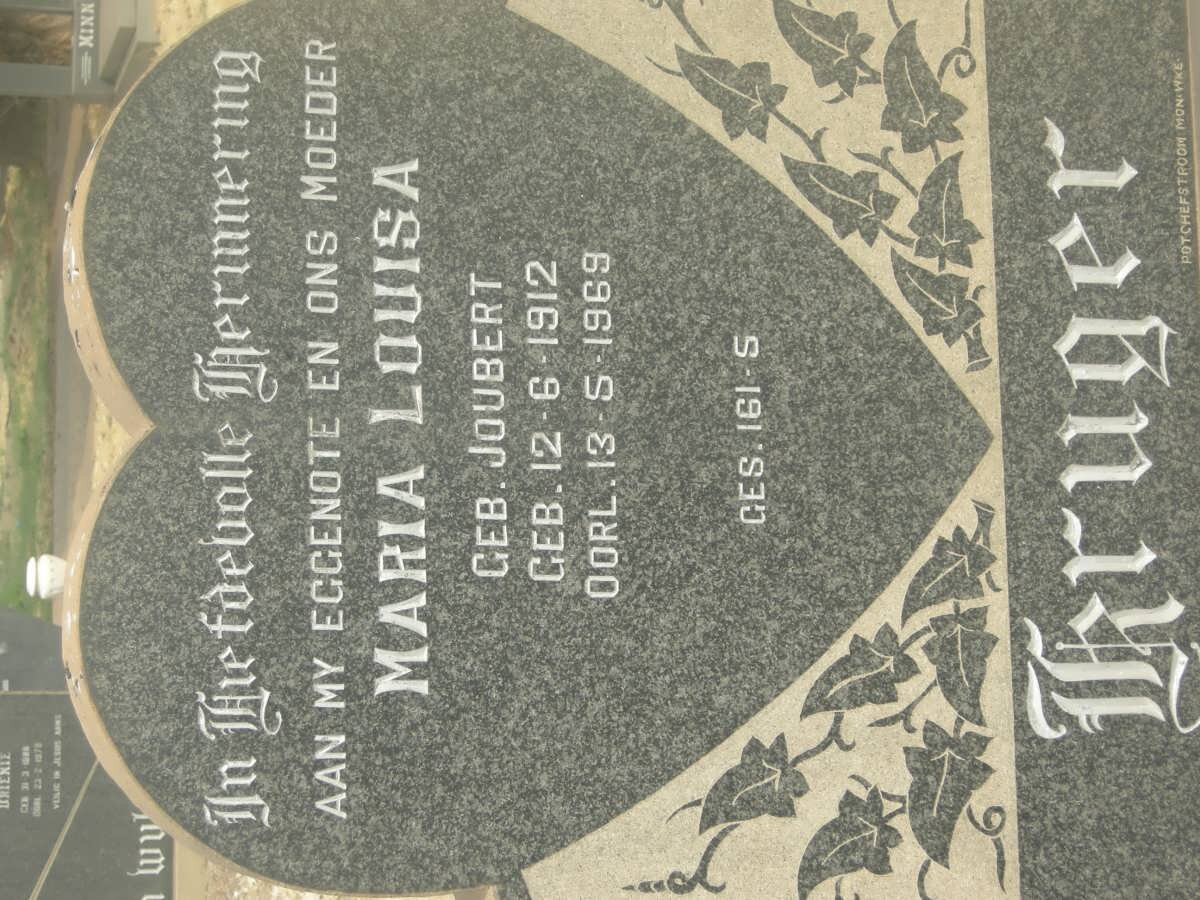 KRUGER Maria Louisa nee JOUBERT 1912-1969