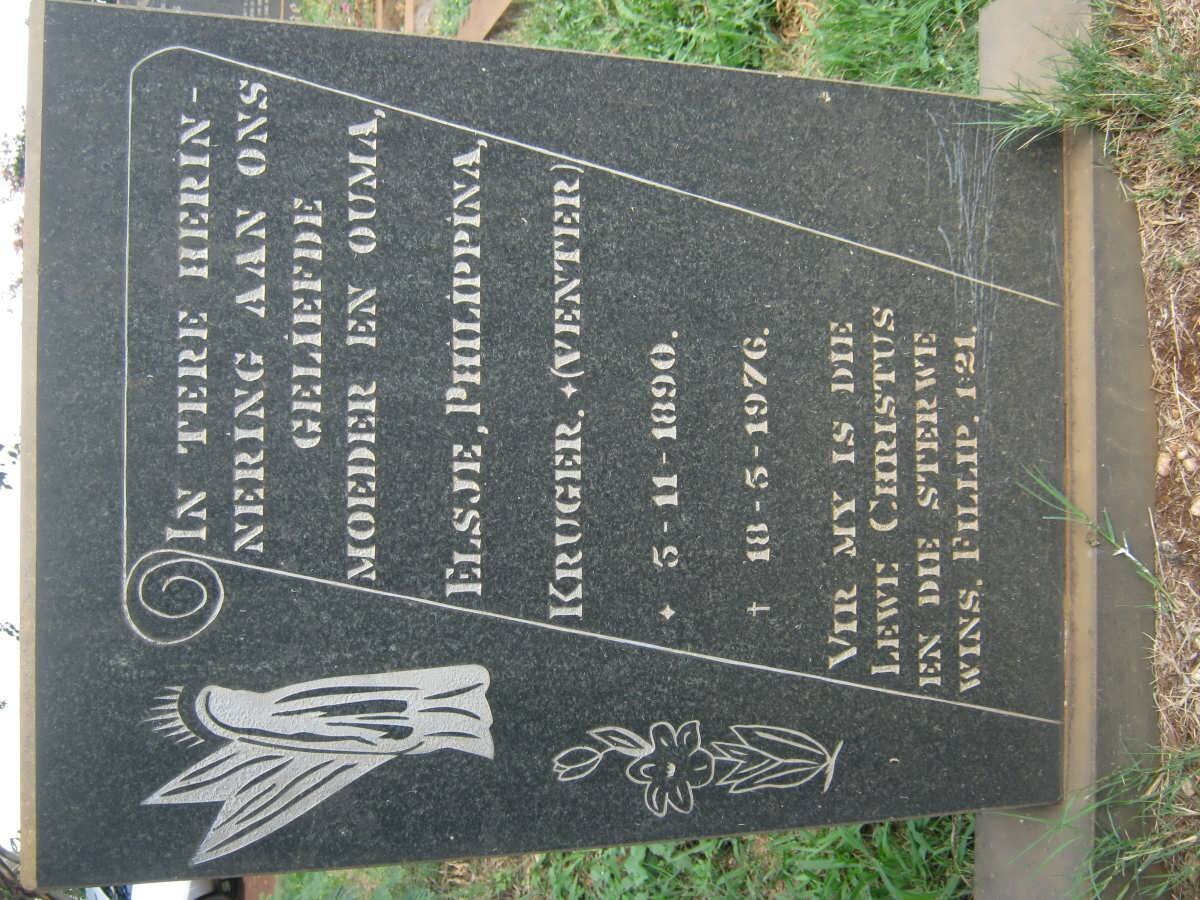 KRUGER Elsje Philippina nee VENTER 1890-1976