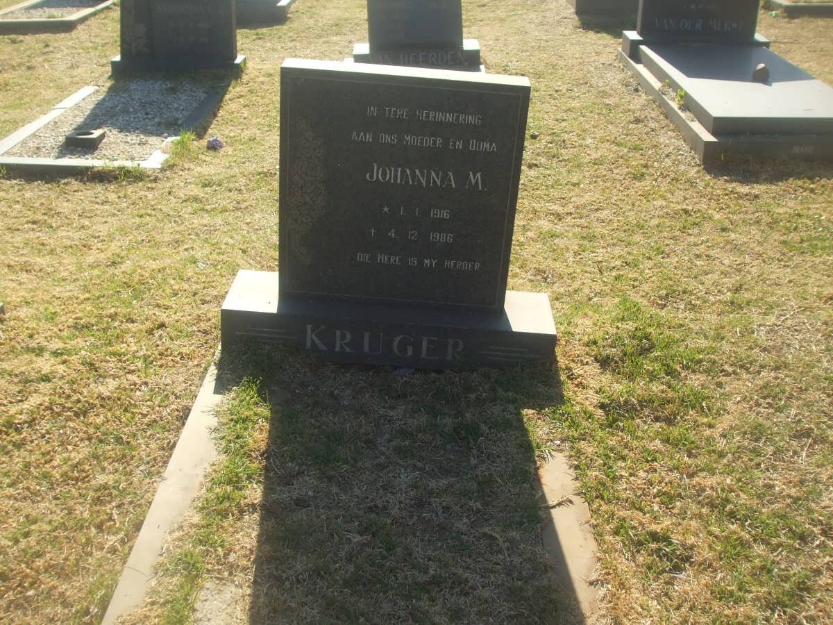 KRUGER Johanna M. 1916-1986
