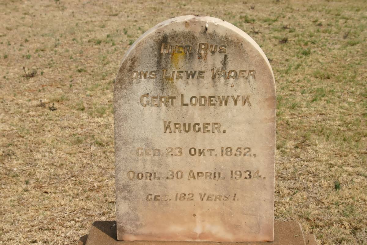 KRUGER Gert Lodewyk 1852-1934
