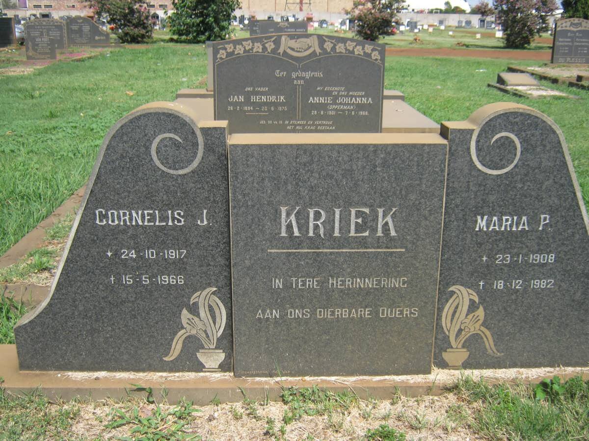 KRIEK Cornelis J. 1917-1966 &amp; Maria P. 1908-1982