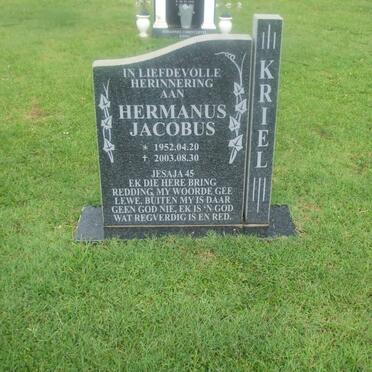 KRIEL Hermanus Jacobus 1952-2003