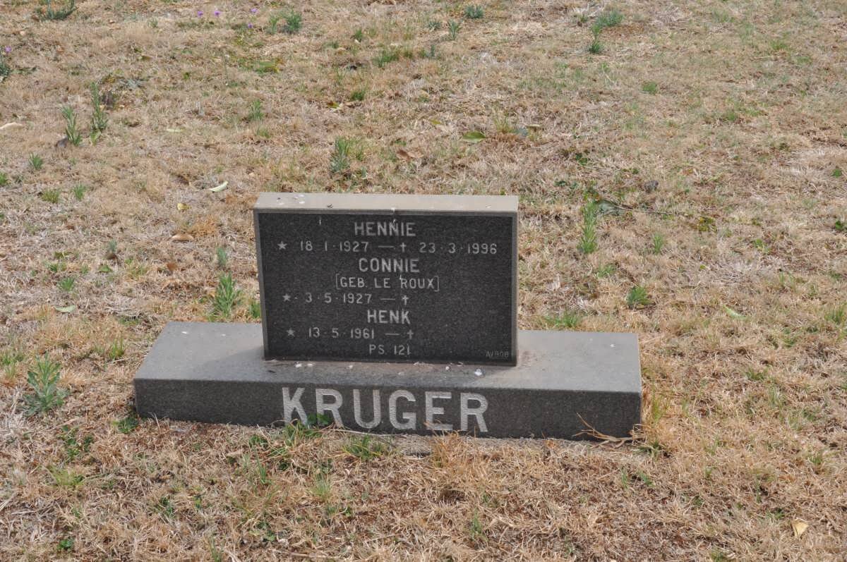 KRUGER Hennie 1927-1996 &amp; Connie LE ROUX 1927- :: KRUGER Henk 1961-