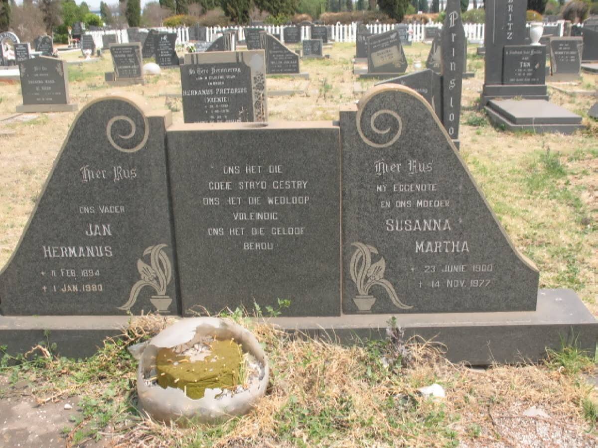 KIRSTEN Jan Hermanus 1894-1980 &amp; Susanna Martha 1900-1977