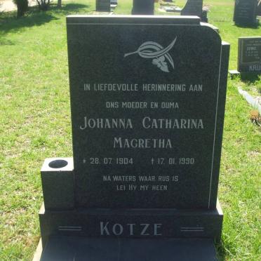 KOTZE Johanna Catharina Magretha 1904-1990