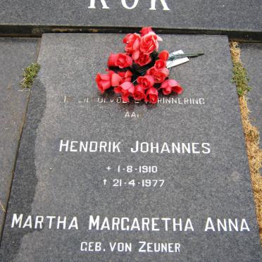 KOK Hendrik Johannes 1910-1977 &amp; Martha Margaretha Anna VON ZEUNER 1905-1990