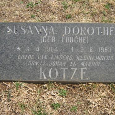 KOTZE Susanna Dorothea nee FOUCHÉ 1904-1993