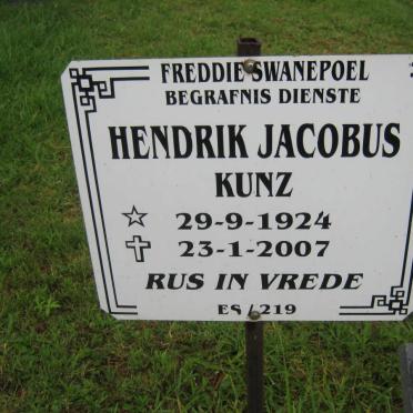 KUNZ Hendrik Jacobus 1924-2007