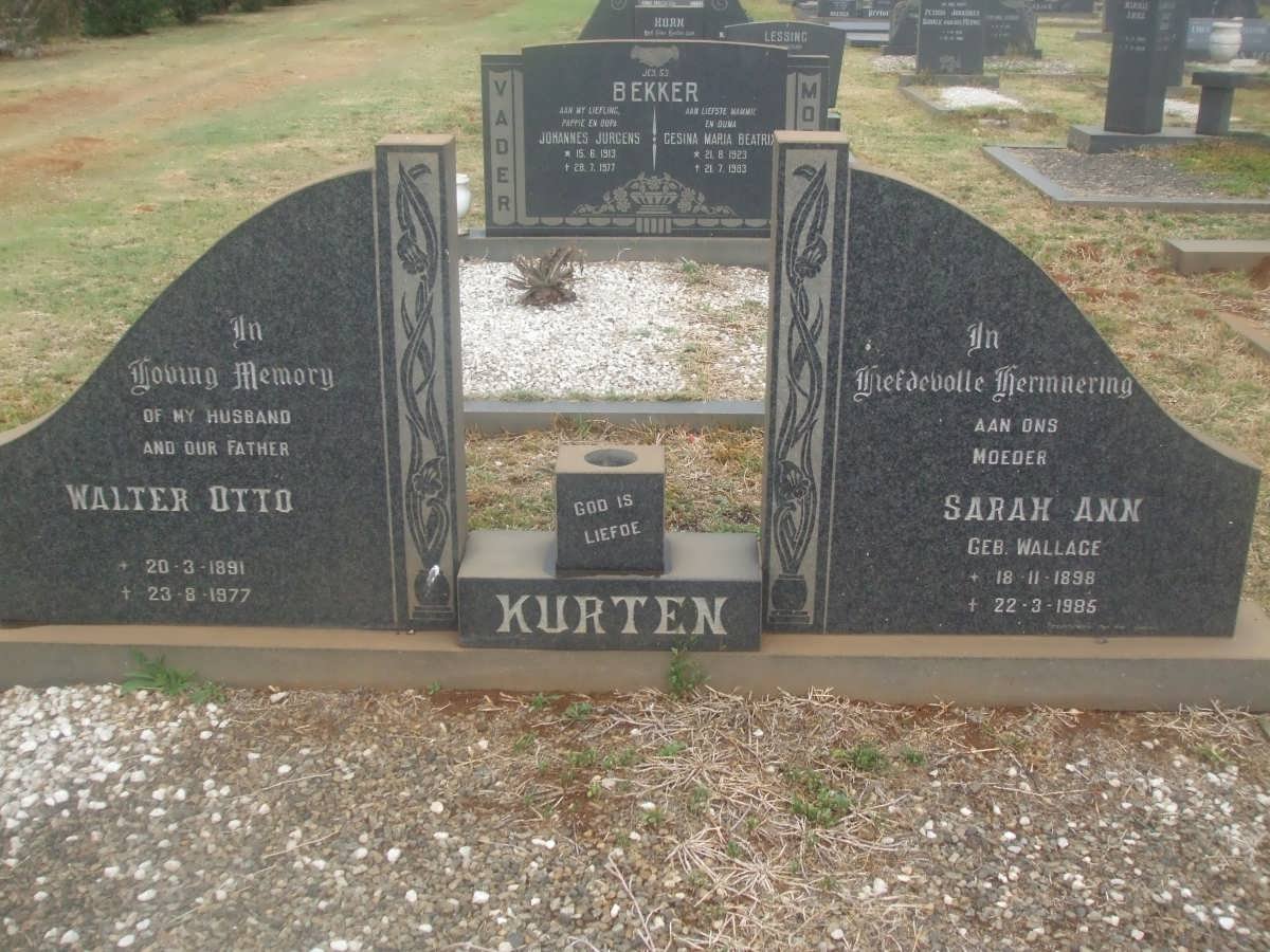 KURTEN Walter Otto 1891-1977 &amp; Sarah Ann WALLACE 1898-1985