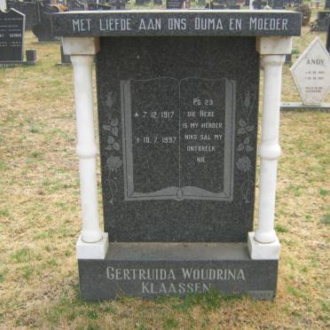 KLAASSEN Gertruida Woudrina 1917-1997