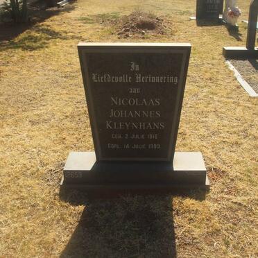 KLEYNHANS Nicolaas Johannes 1916-1993