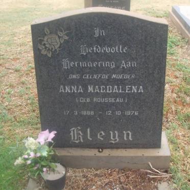 KLEYN Anna Magdalena nee ROUSSEAU 1888-1976