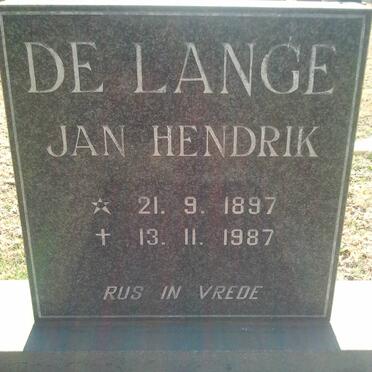 LANGE Jan Hendrik, de 1897-1987