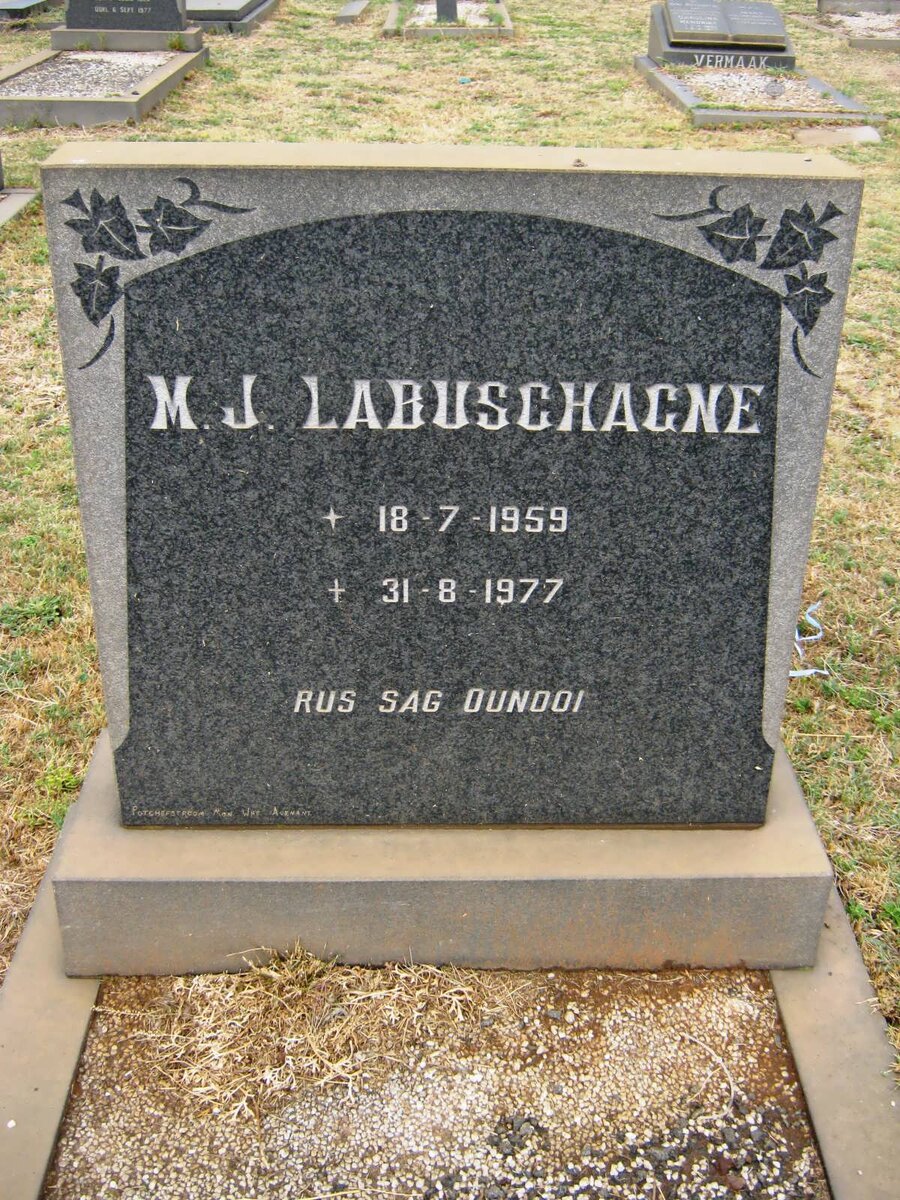 LABUSCHAGNE M.J. 1959-1977