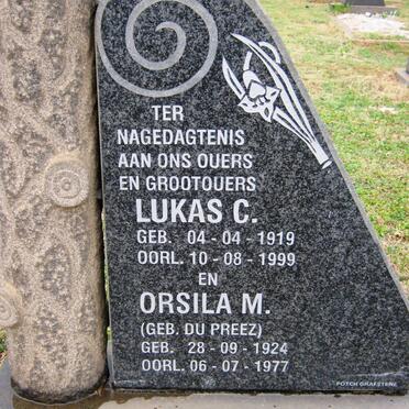 LAUBSCHER Lukas C. 1919-1999 &amp; Orsila M. DU PREEZ 1924-1977
