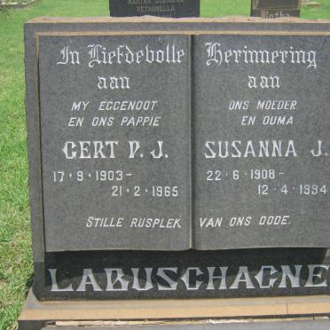LABUSCHAGNE Gert P.J. 1903-1965 &amp; Susanna J. 1908-1994