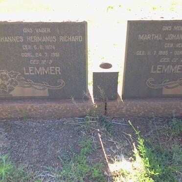LEMMER Johannes Hermanus Richard 1874-1961 &amp; Martha Johanna Maria NEL 1885-1975