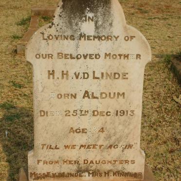 LINDE H.H., v.d. nee ALDUM -1913
