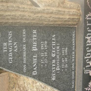 LIEBENBERG Daniel Pieter 1912-1970 &amp; Hester Cecilia POTGIETER 1912-1996