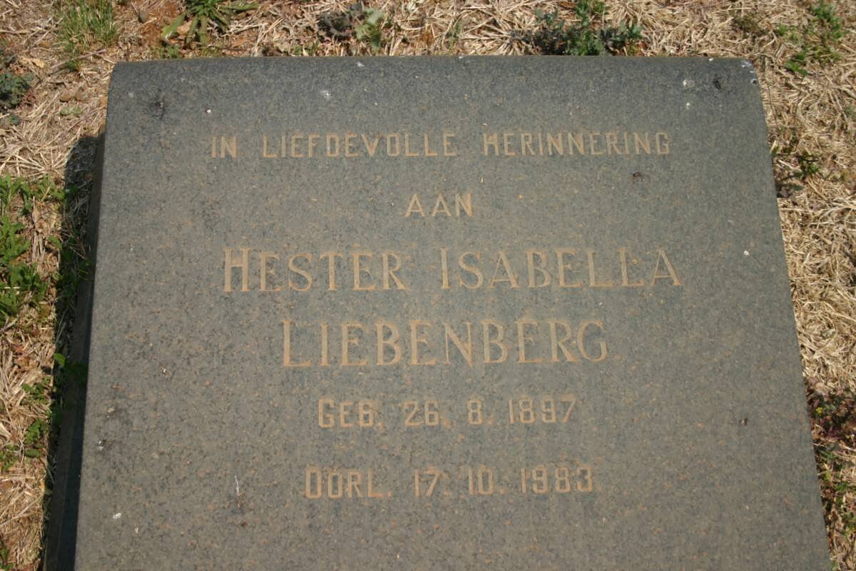 LIEBENBERG Hester Isabella 1897-1983
