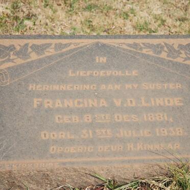 LINDE Francina, v.d. 1881-1938