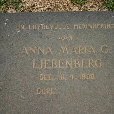 LIEBENBERG Anna Maria C. 1900-2003